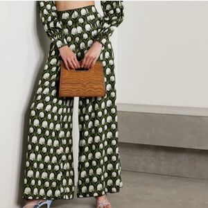 Agua by Agua Bendita Pinon Perla Print Pleated Wide Leg Pants w dust bag NWT